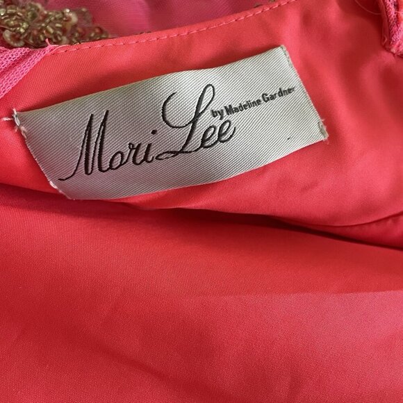 MORI LEE Vintage Y2K Pink Sequin Beaded Formal Maxi Dress Train Fairy Size 11/12 - Picture 14 of 16